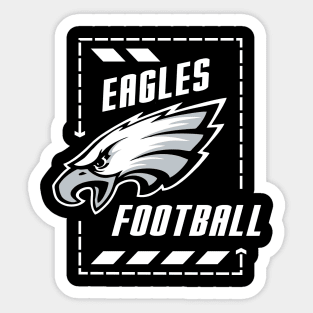 EAGLES FOOTBALL white Sticker